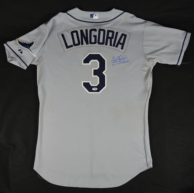 2011 Evan Longoria Signed Game Used Rays Jersey Sale