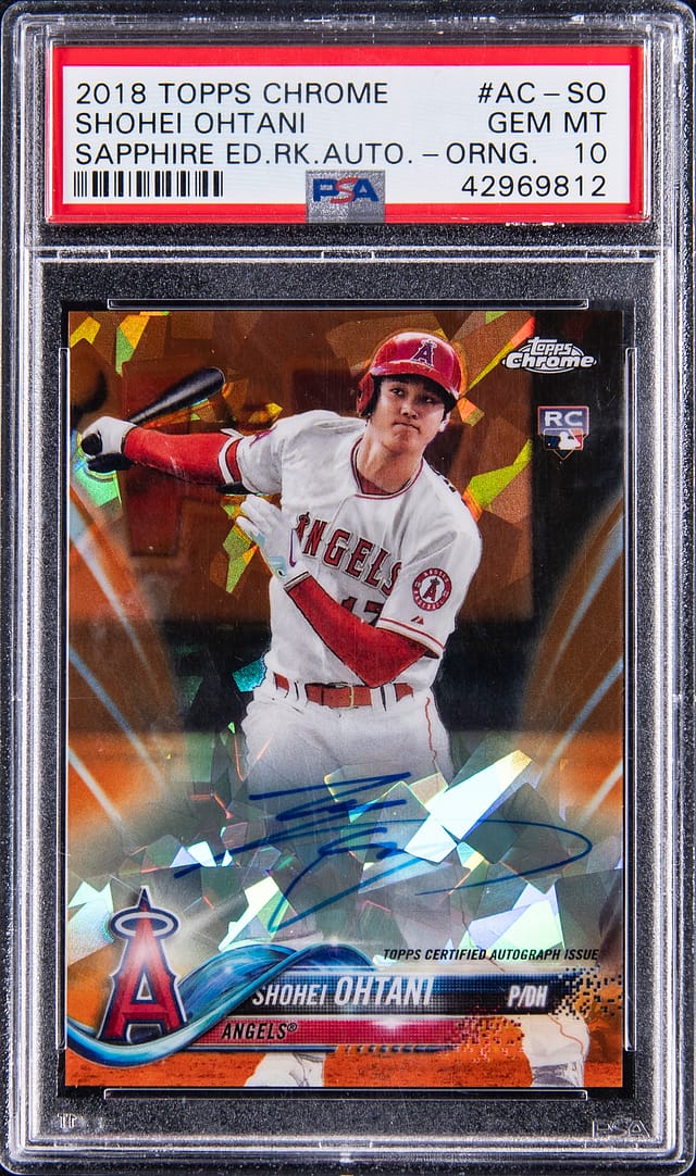 Shohei Ohtani 2018 Sapphire Orange Auto PSA 10 Sale