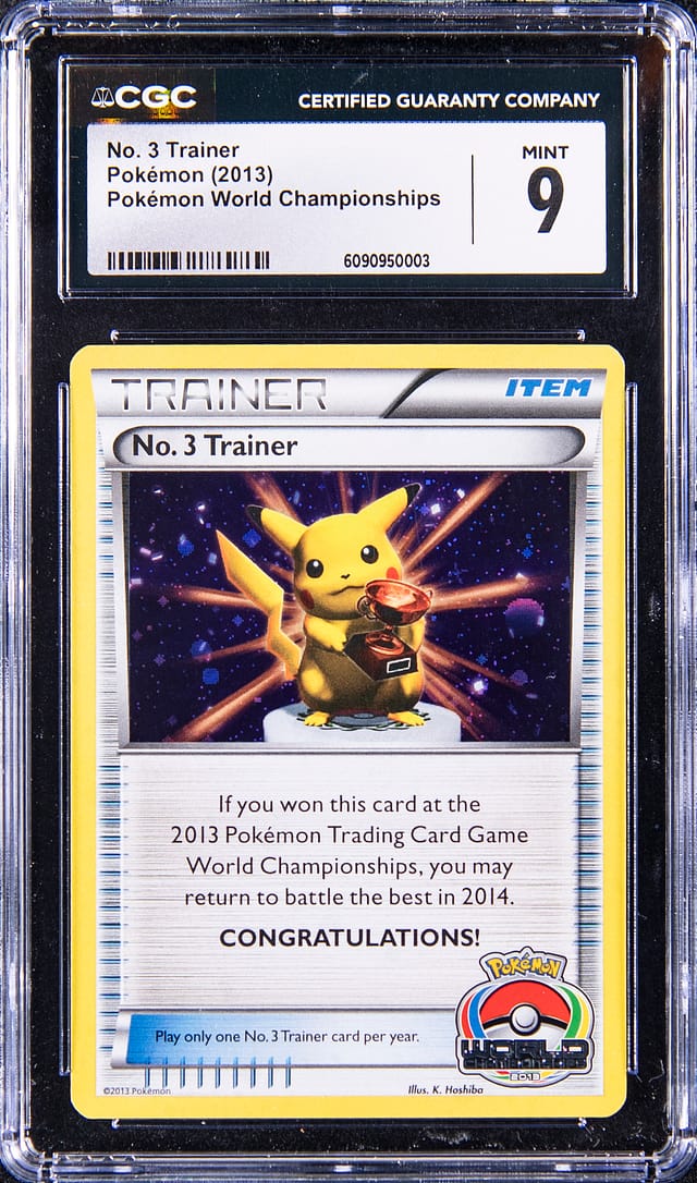 2013 No. 3 Trainer Pikachu Trophy CGC 9 Sells for $24K