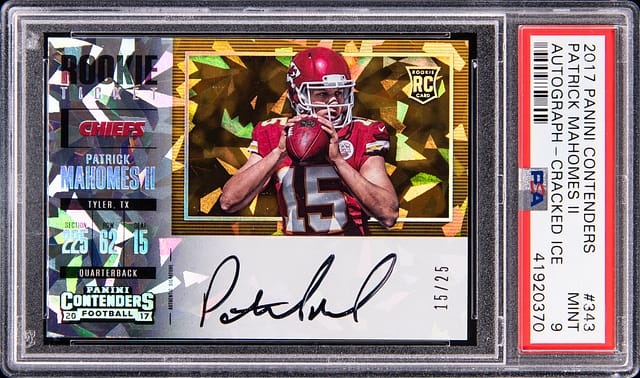 Mahomes 2017 Contenders Cracked Ice /25 Sells