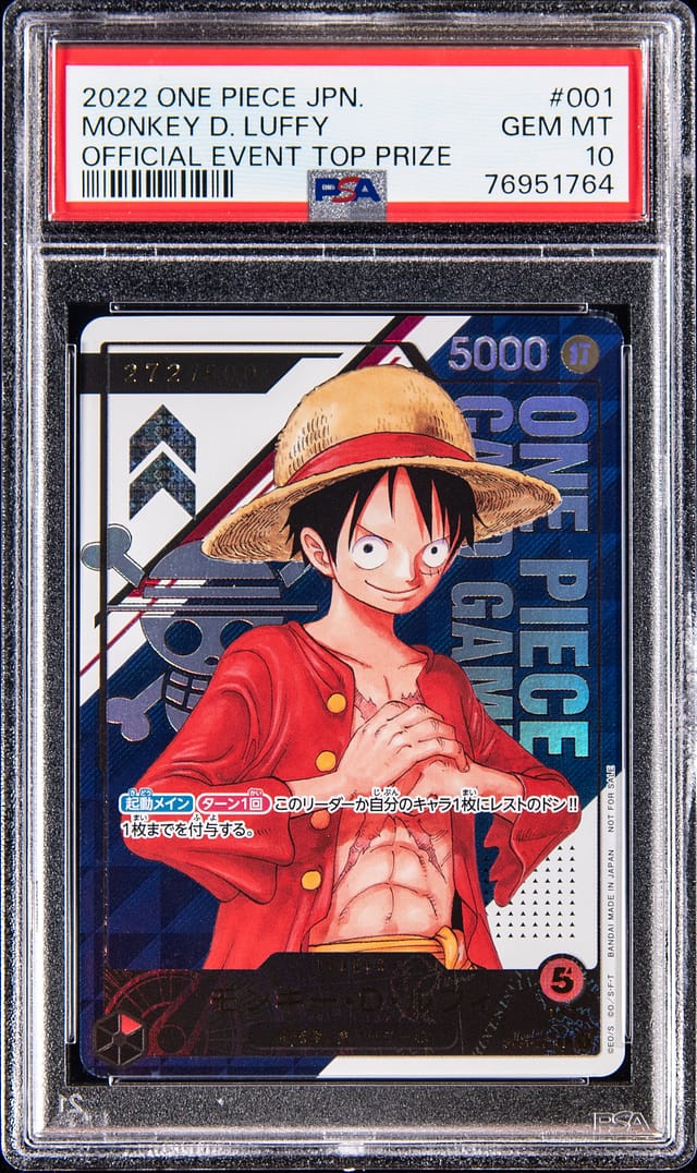 2022 Luffy Top Prize PSA 10 One Piece Sale