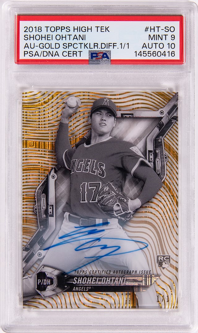 Ohtani 2018 High Tek 1/1 Auto Sells for $150K