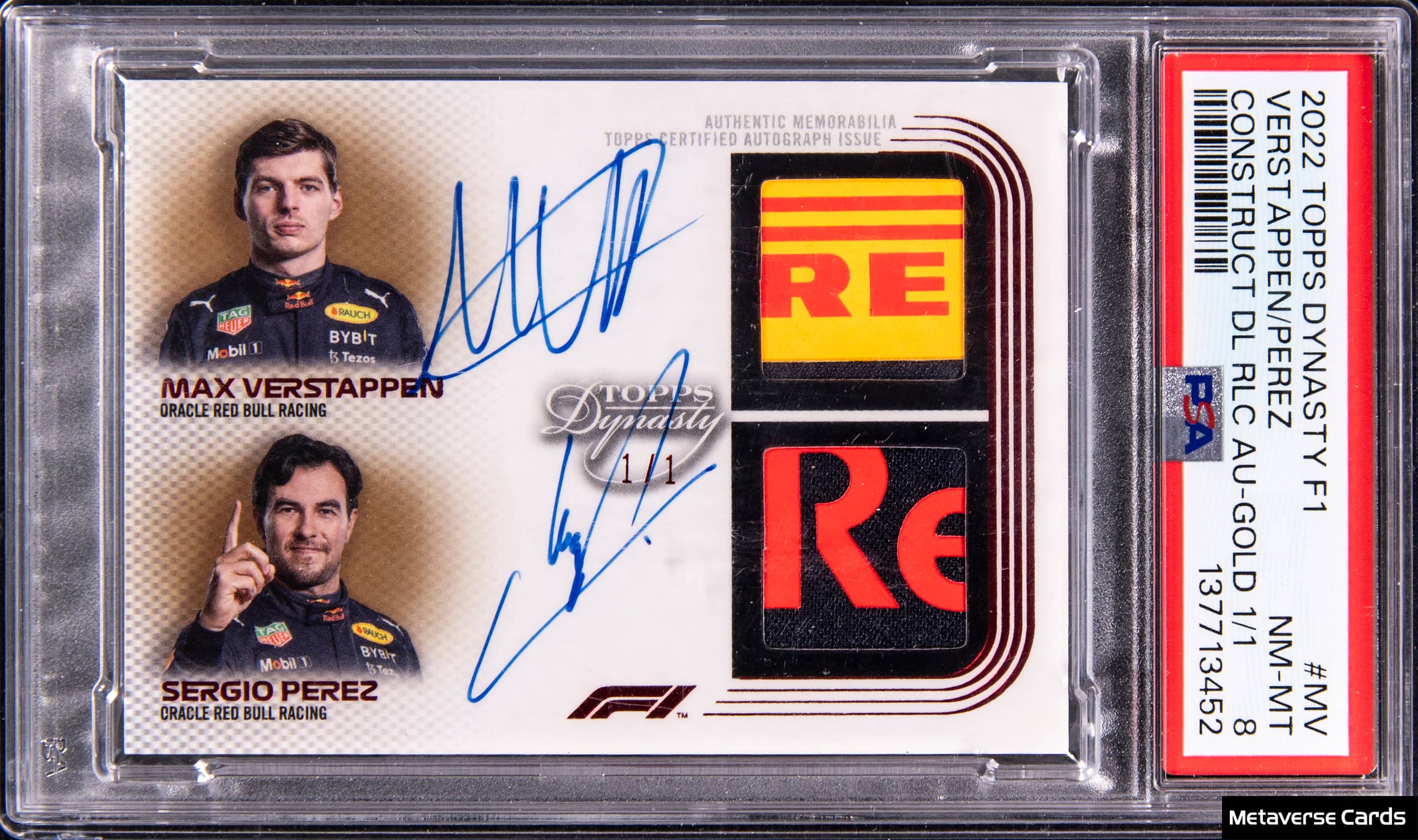 2022 Dynasty F1 Verstappen/Perez Gold 1/1 Sells