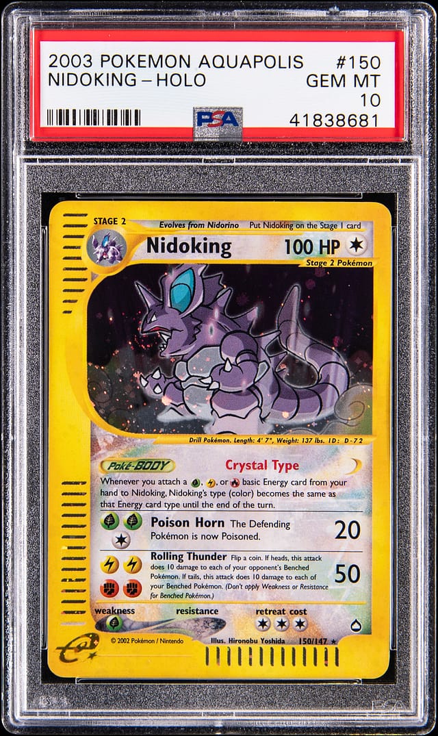 2003 Aquapolis Crystal Nidoking PSA 10 Sells for $17K