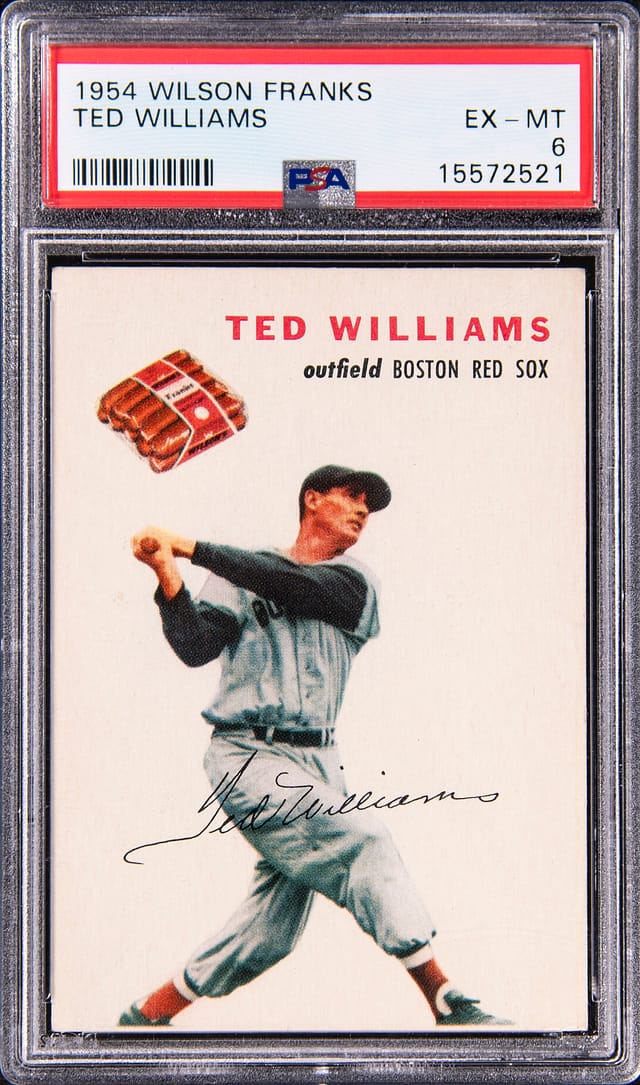 1954 Wilson Franks Ted Williams PSA 6 Sells for $104k