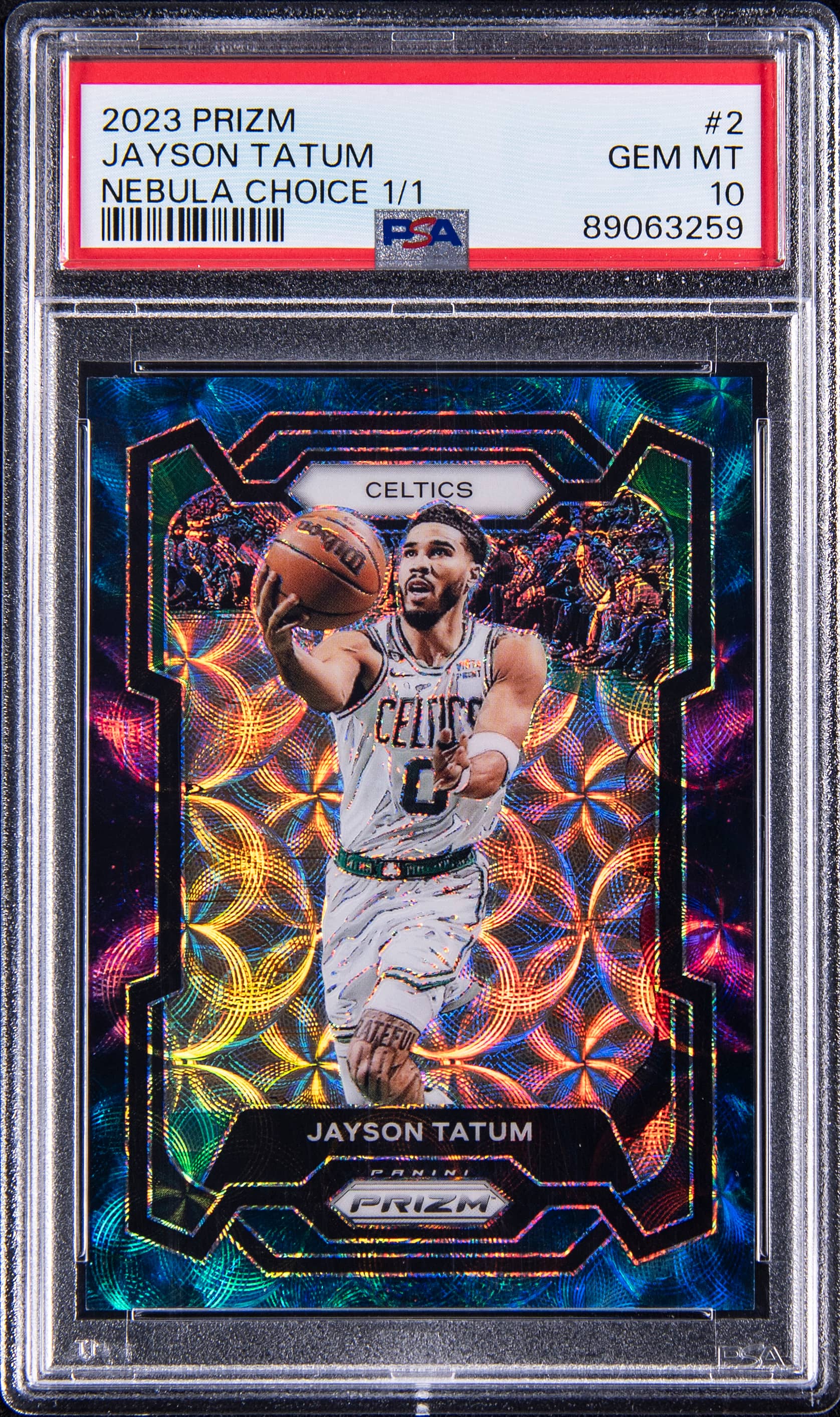 Jayson Tatum 2023-24 Prizm Nebula 1/1 PSA 10 Sale