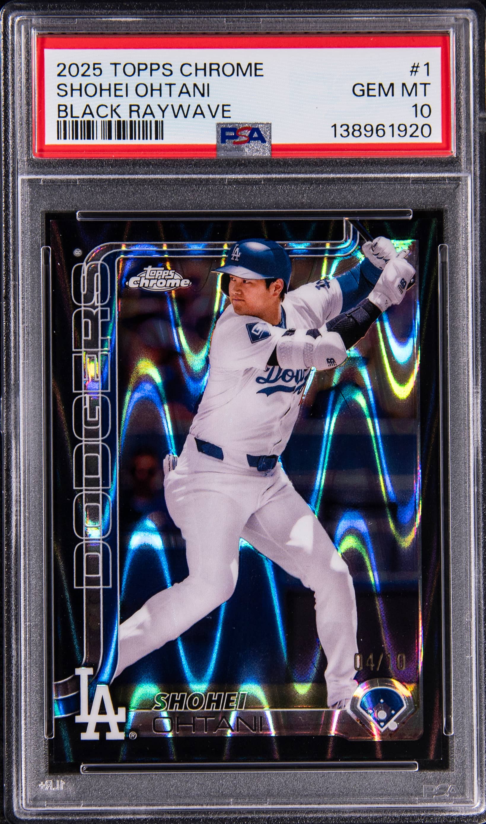 Ohtani 2025 Chrome Black RayWave /10 PSA 10 Sale
