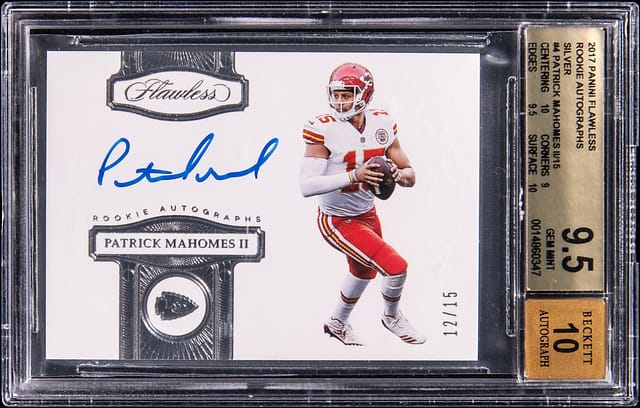 Mahomes 2017 Flawless Rookie Auto BGS 9.5 Sells at Goldin