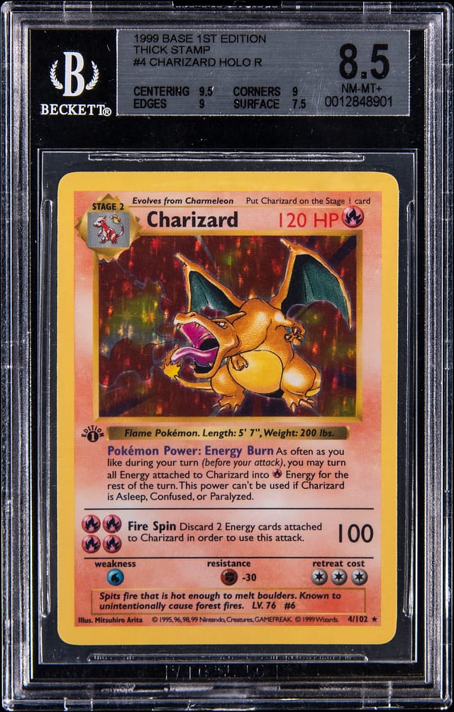 1999 1st Edition Holo Charizard BGS 8.5 Sells for $29K