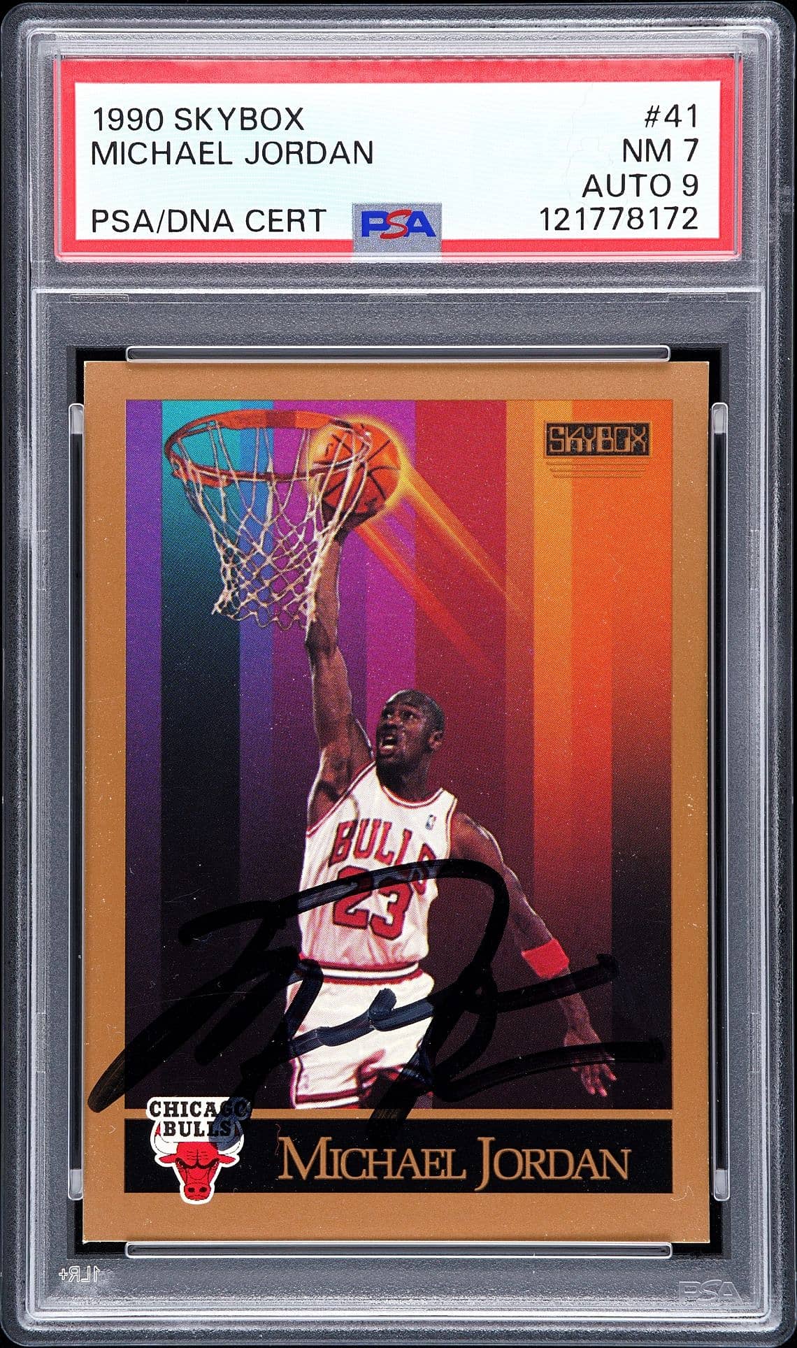 1990-91 SkyBox Jordan Auto PSA 7/9 Sells for $18K
