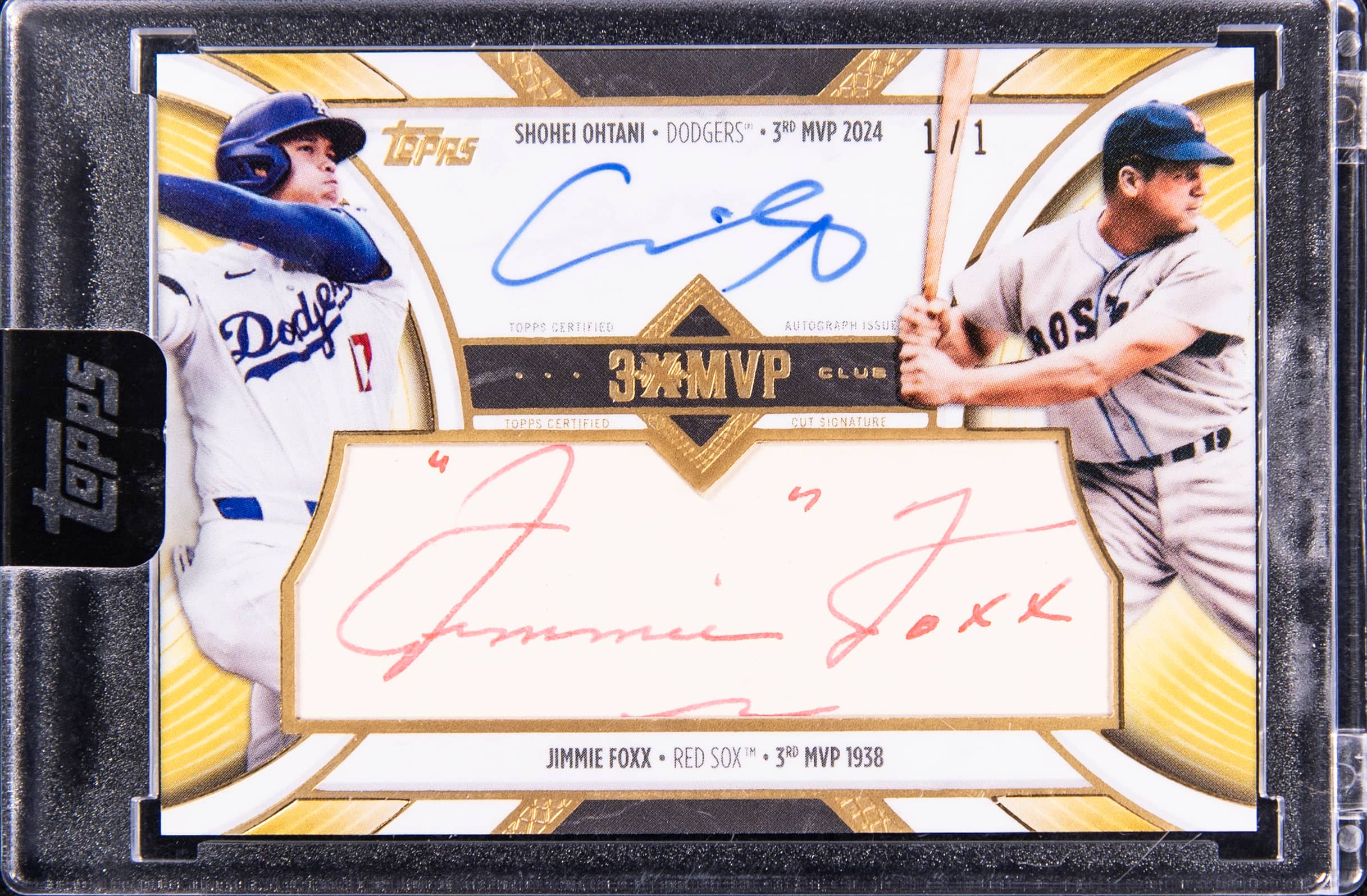 Ohtani & Foxx 3X MVP Dual Auto 1/1 Sells for $40K
