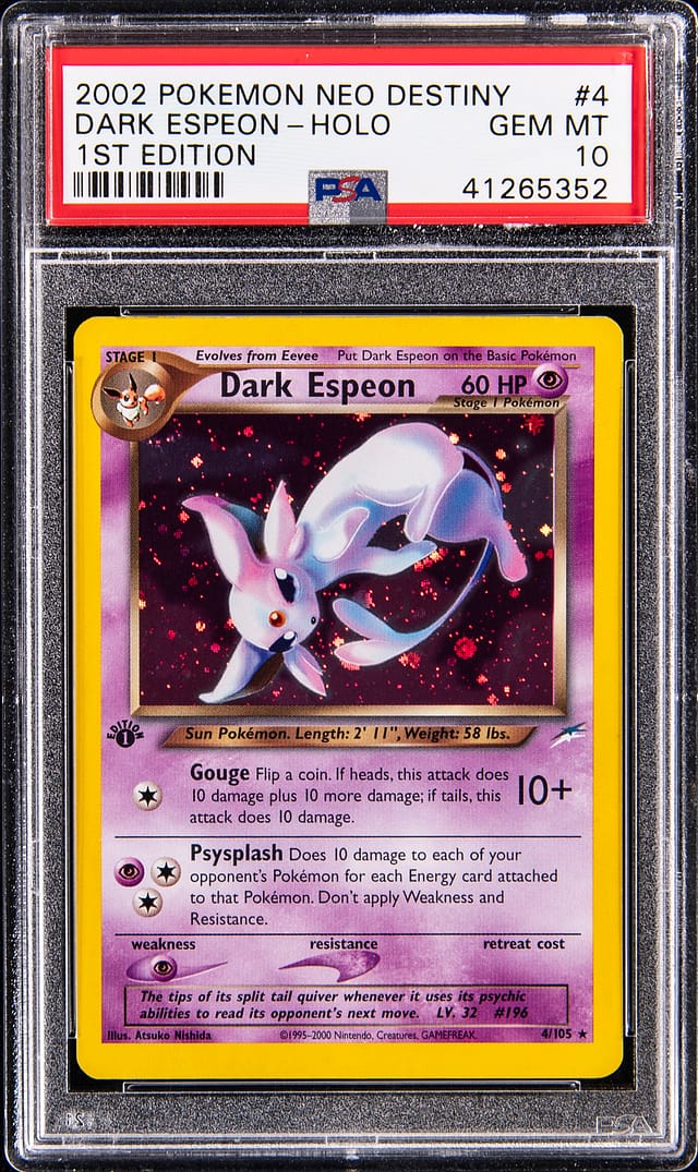 Dark Espeon Neo Destiny PSA 10 Sells for $27,755