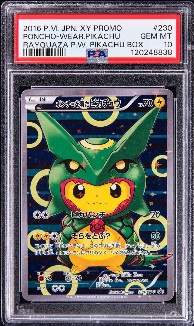 2016 Rayquaza Poncho Pikachu PSA 10 Sells for $13.6K