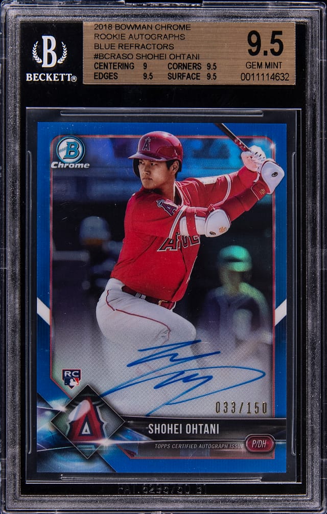 Shohei Ohtani 2018 Bowman Chrome Blue Auto 9.5 Sale