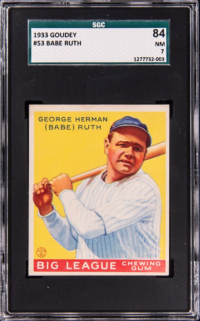 1933 Goudey Babe Ruth #53 SGC 7 sells for $124K
