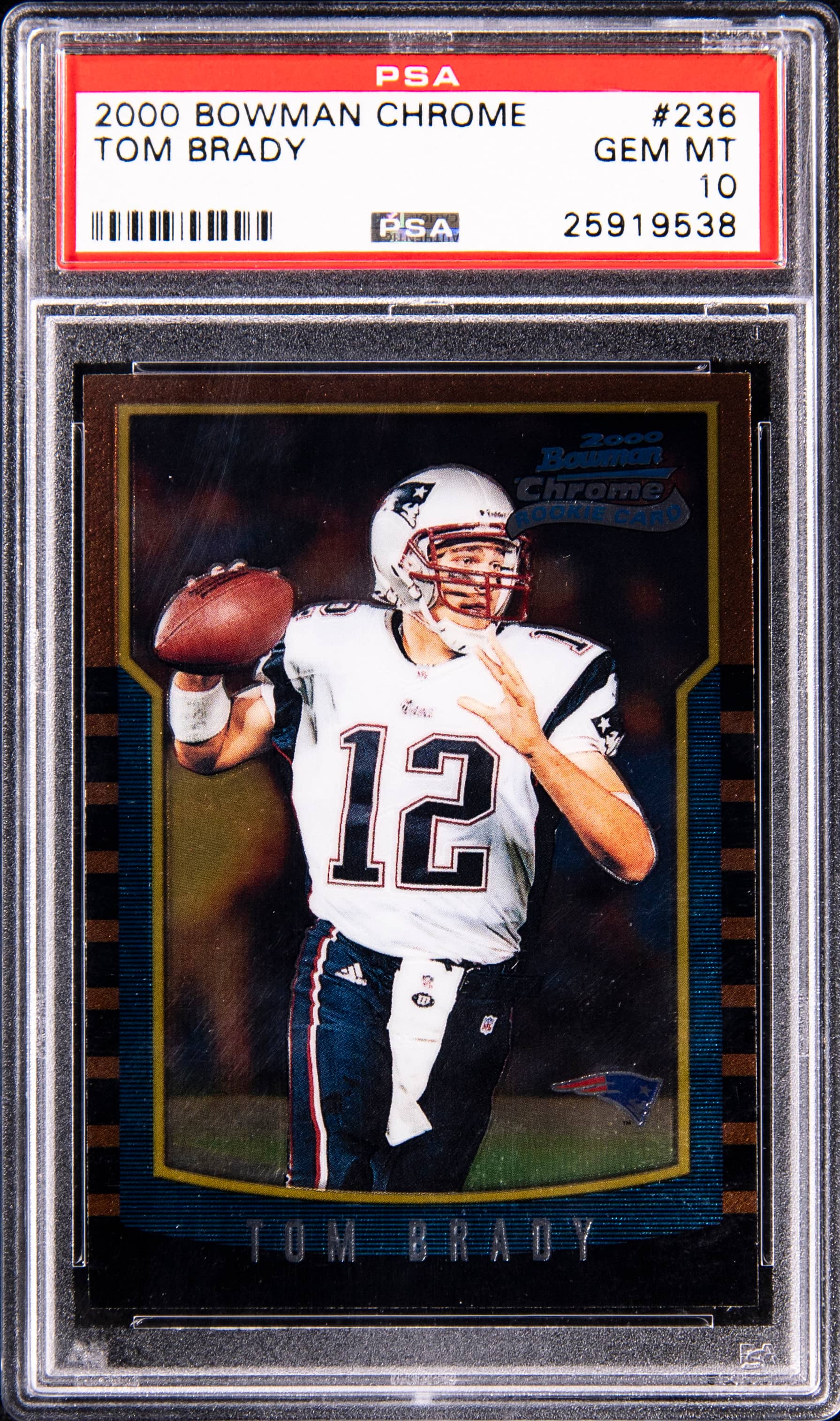 Tom Brady 2000 Bowman Chrome PSA 10 Sells for $14K