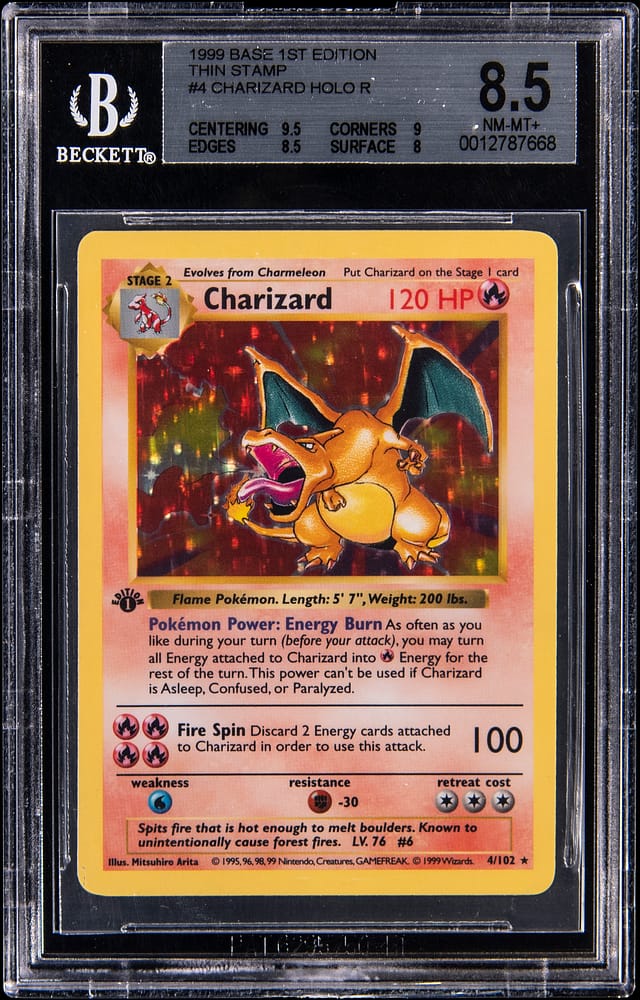 1999 1st Ed Holo Charizard BGS 8.5 Sells for $24K