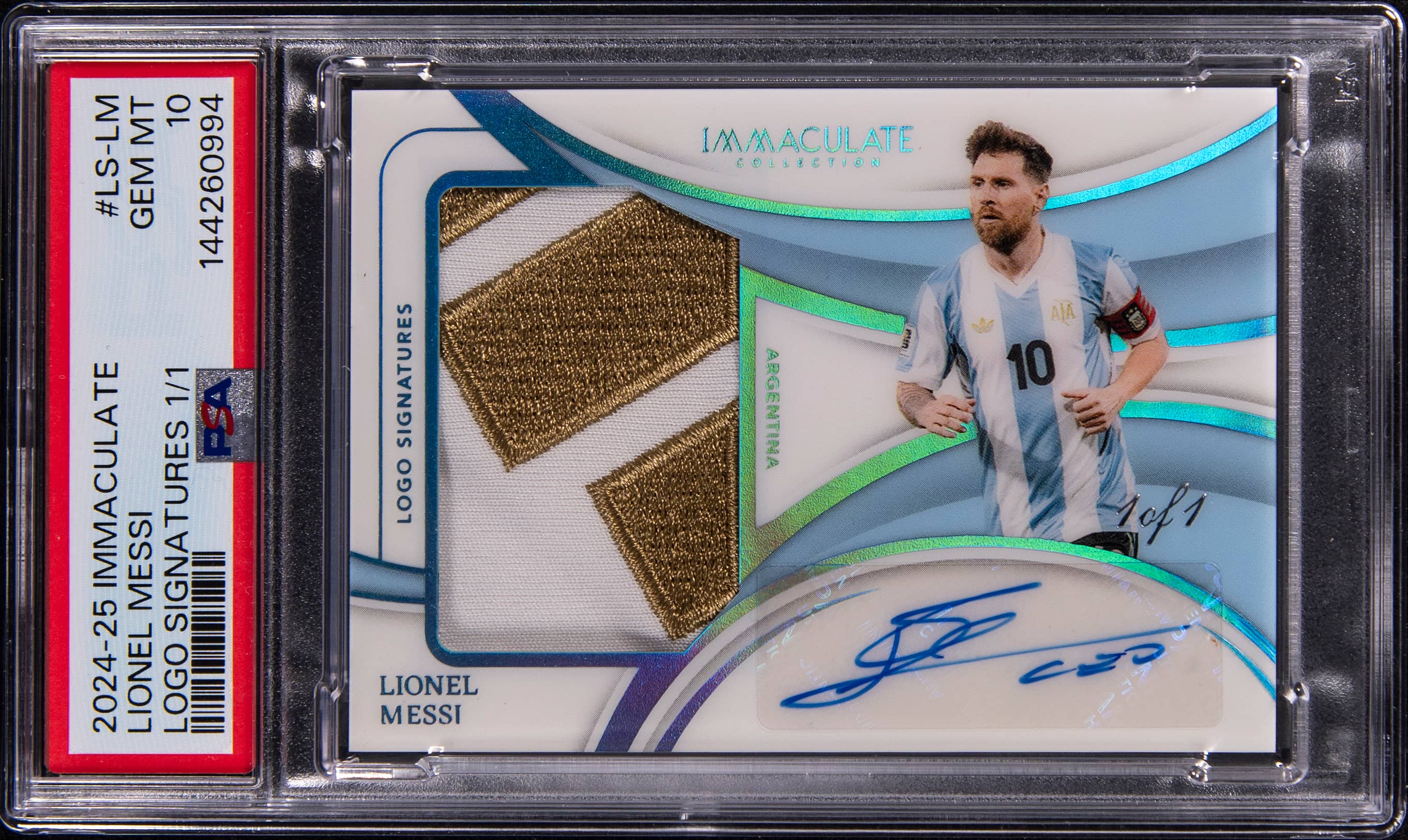 Messi 1/1 Immaculate Logo Auto Sells for $25K