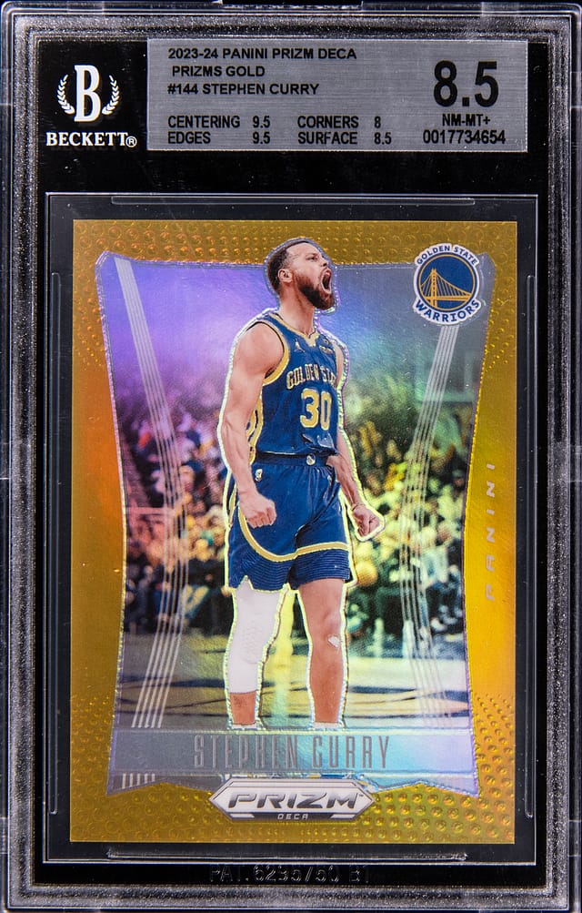 Curry 2023-24 Prizm Deca Gold /10 BGS 8.5 Sells for $13K