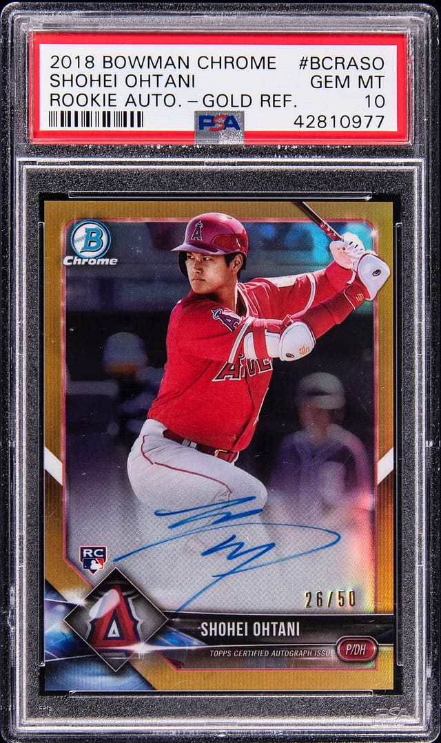 Shohei Ohtani 2018 Bowman Gold Auto PSA 10 Sale