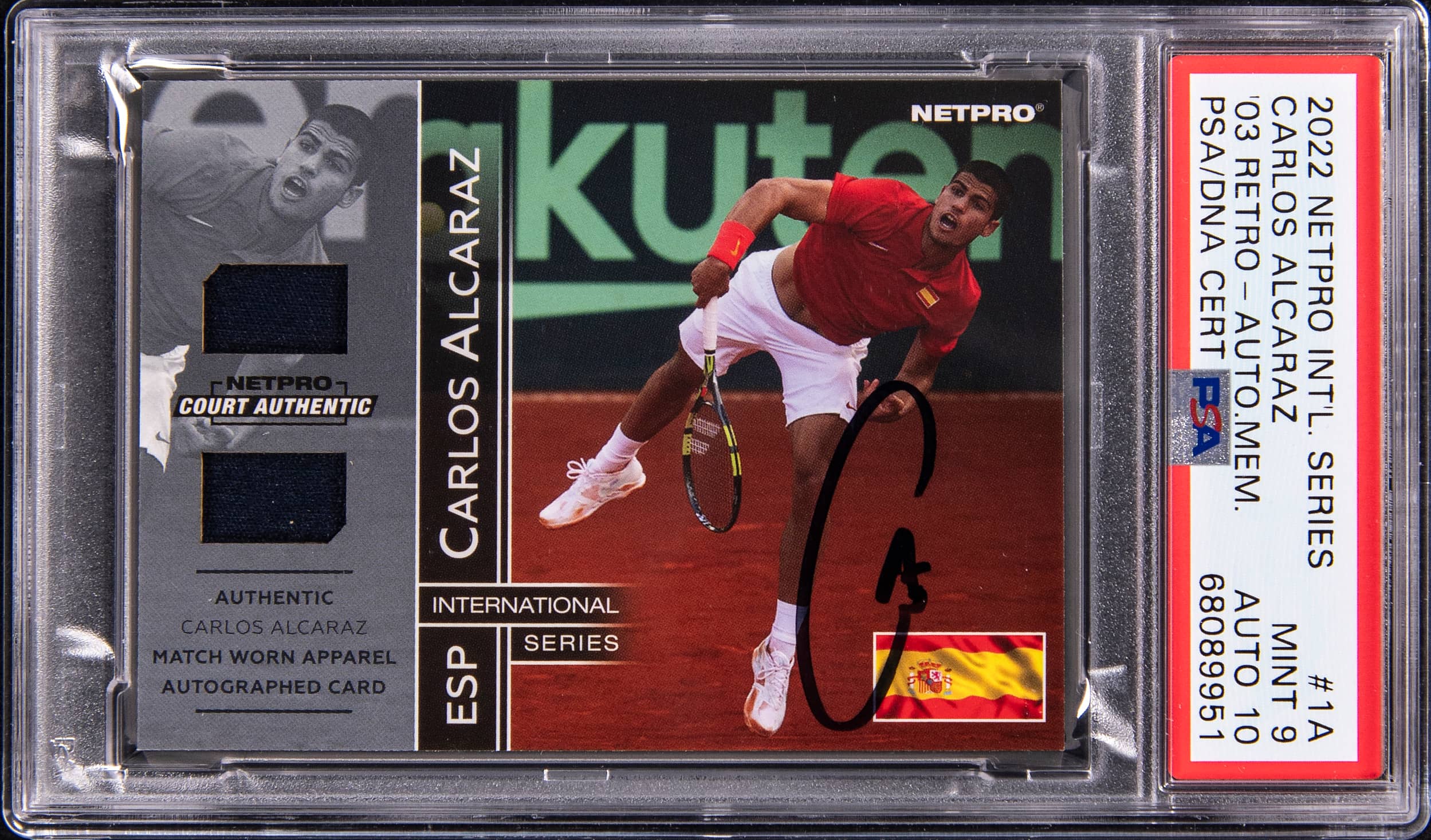 2022 NetPro Carlos Alcaraz Auto Relic Sells for $40K