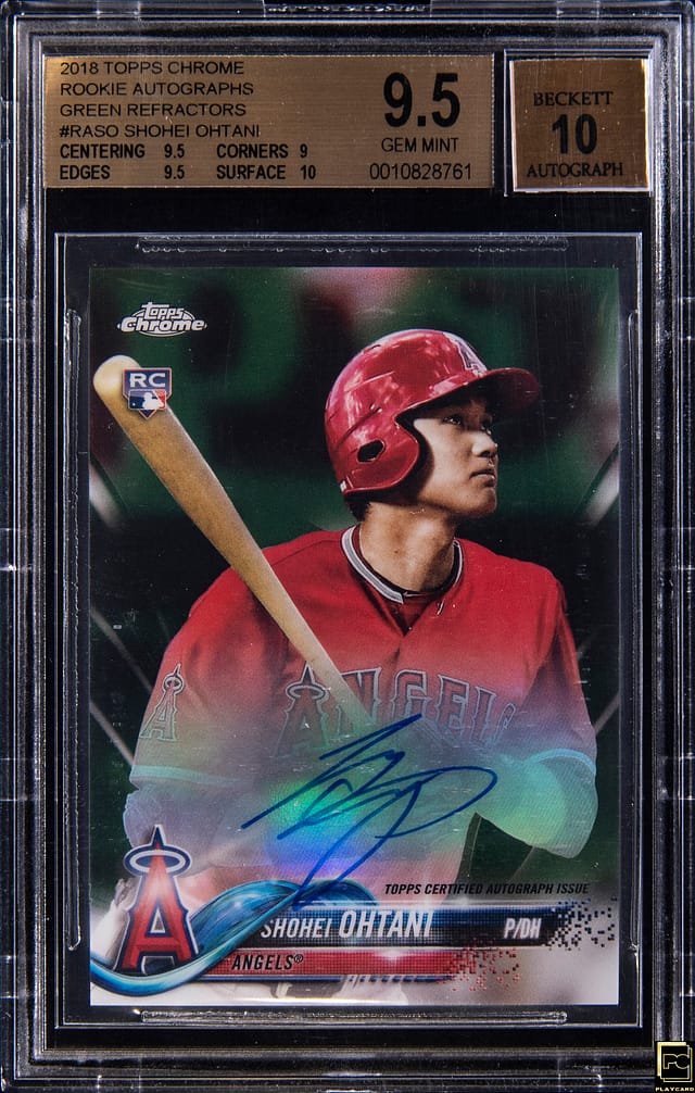 Shohei Ohtani 2018 Topps Chrome Green Auto BGS 9.5 Sale