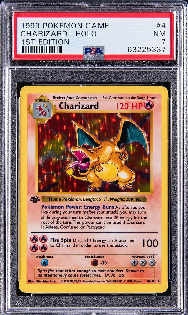 1999 1st Edition Holo Charizard PSA 7 sells for $24k