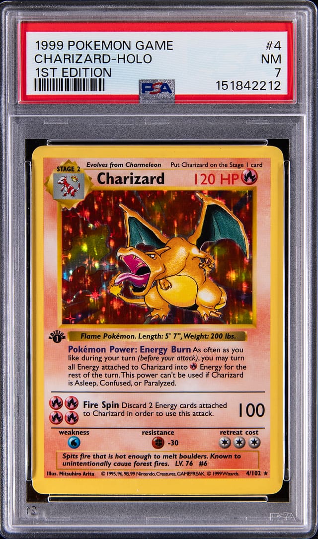 1999 1st Edition Charizard PSA 7 sells for $21,655