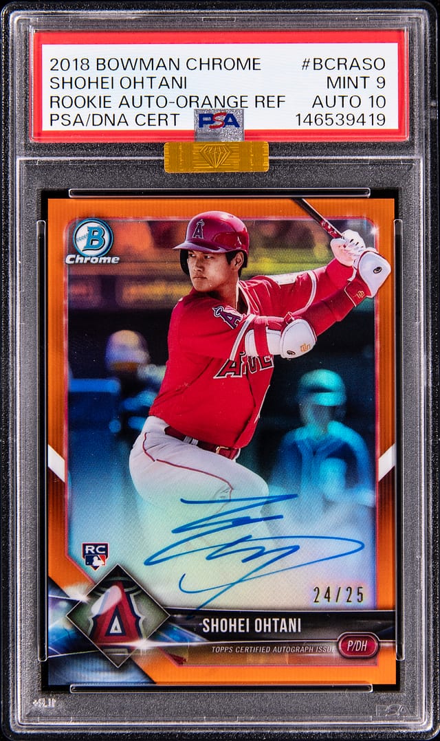 Shohei Ohtani 2018 Bowman Chrome Orange Auto /25 Sells