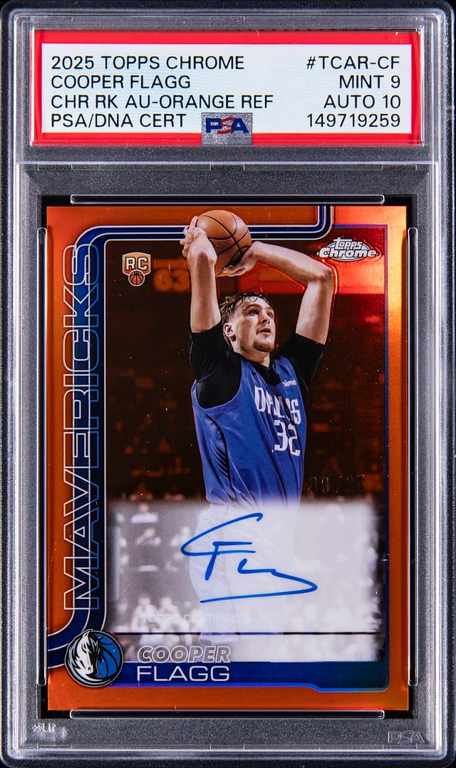 Cooper Flagg 2025-26 Orange Chrome Auto /25 Sells Big