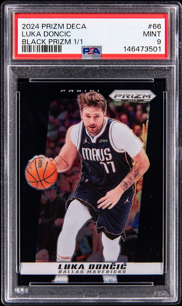 Luka Doncic 2024-25 Prizm Deca Black 1/1 PSA 9 Sale