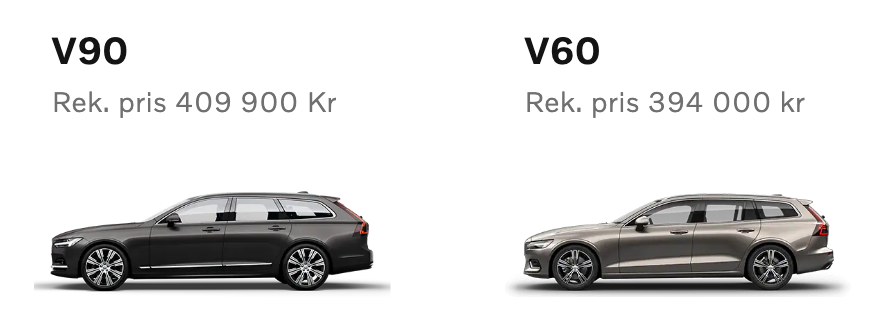 Product relations - V90 vs V60