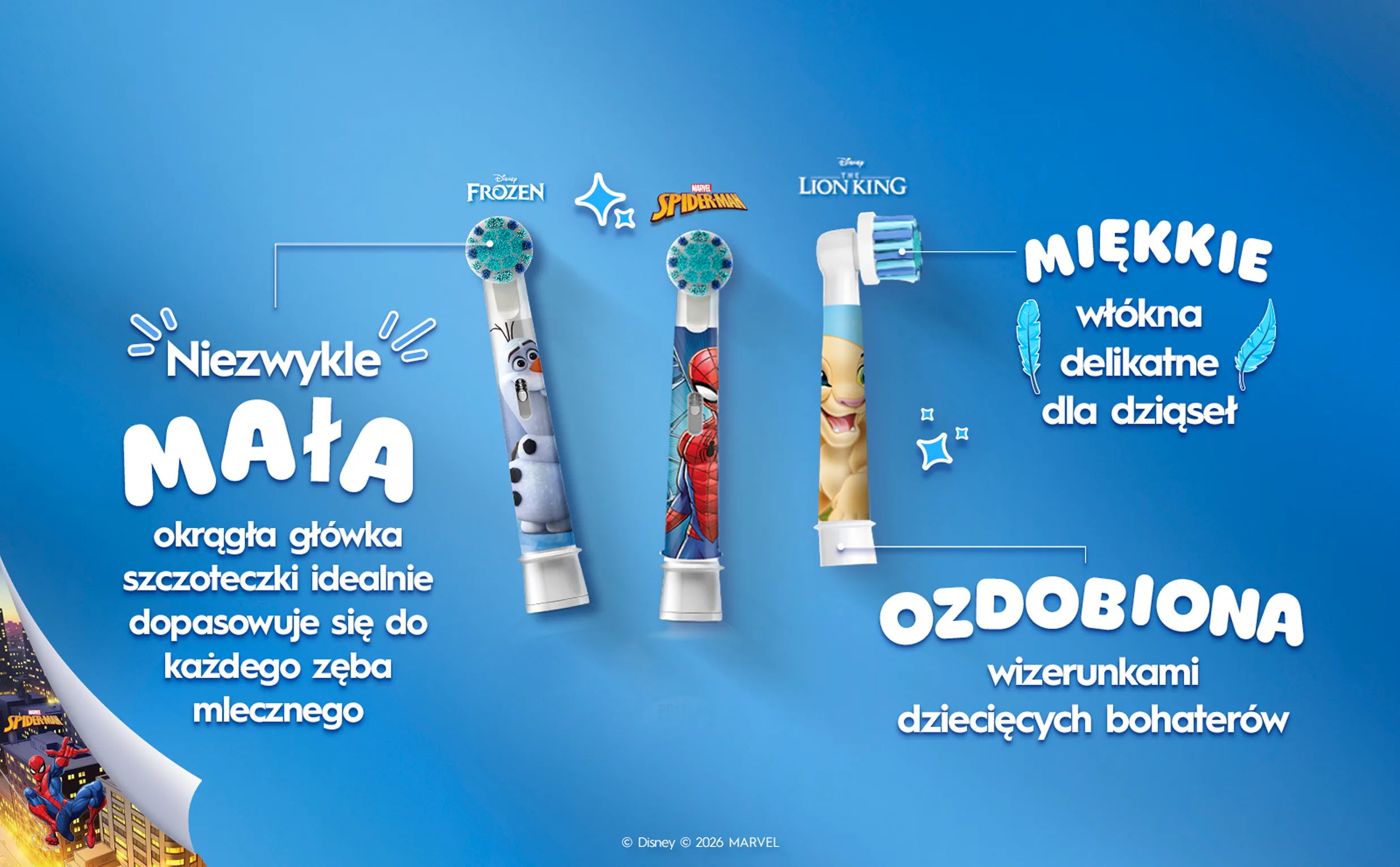 Spider-Man w rogu, 3 końcówki do szczoteczek 