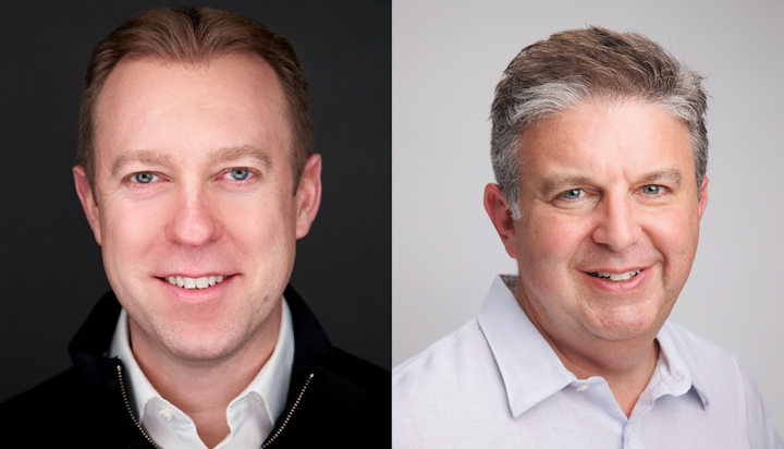 Headshots of Brightcove’s Marc DeBevoise and LightShed Ventures’ Rich Greenfield