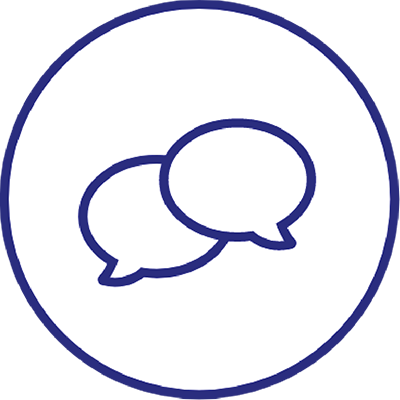 Symbol für Q&A-Sprechblase