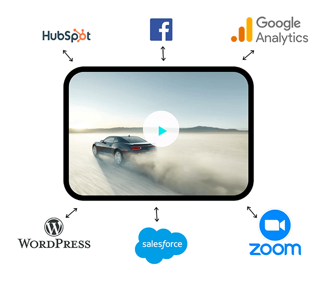 Video content streaming on a tablet with application and social media icons surrounding it