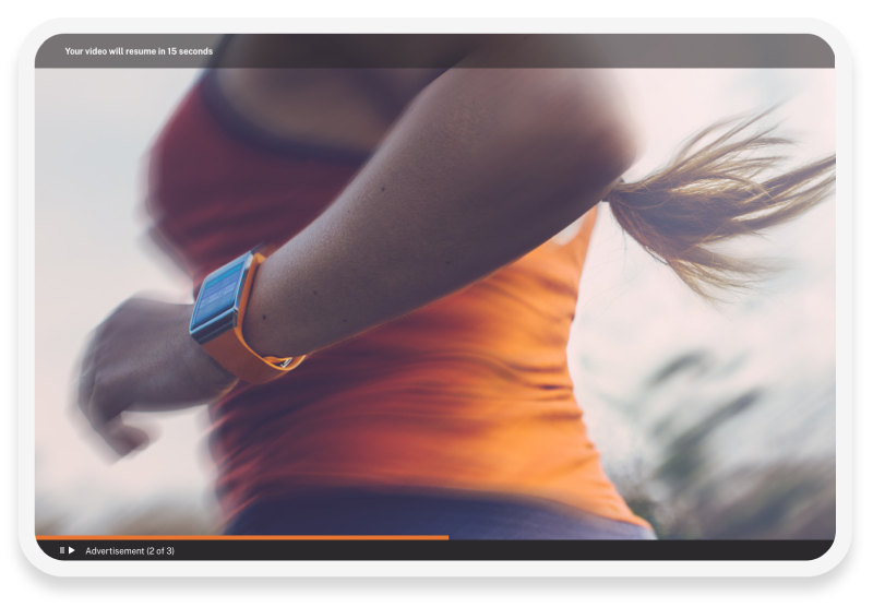 태블릿에 운동/스포츠 의류 비디오 광고