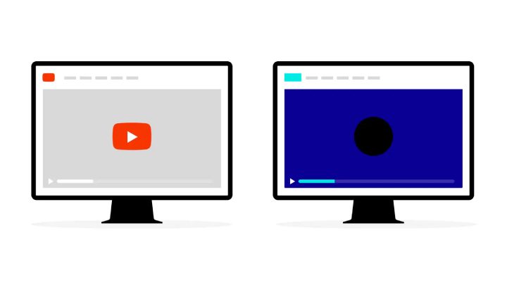 Image of a YouTube content screen and a Brightcove content screen side by side