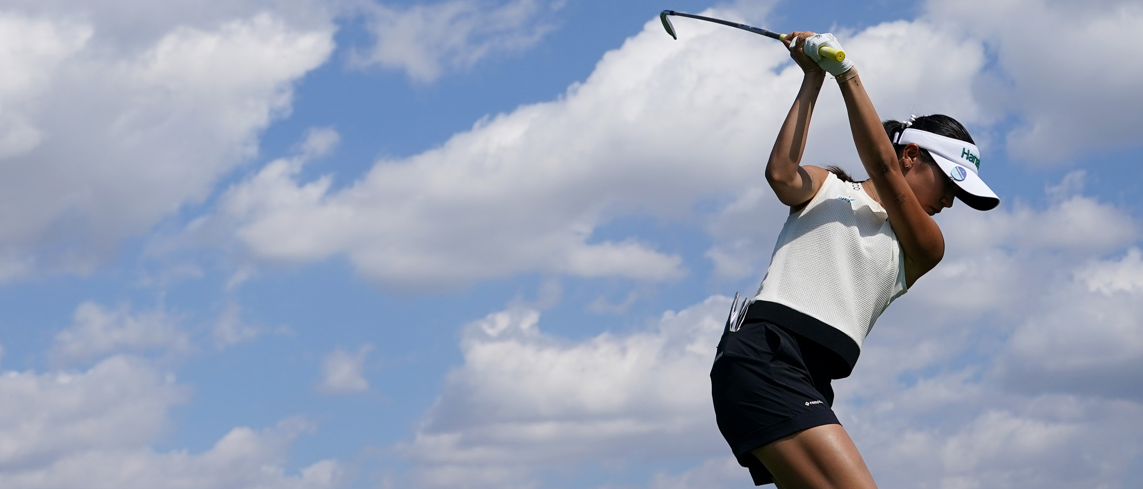 2173557612 - Lydia Ko of New Zealand plays her shot from the seventh tee during the third round of the Kroger Queen City Championship presented by P&G 2024 at TPC River's Bend on September 21, 2024 in Maineville, Ohio. (Photo by Dylan Buell/Getty Images)