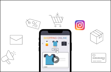 E-Commerce video streaming graphic
