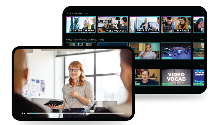 PlayTV video stream and dashboard content on tablets.