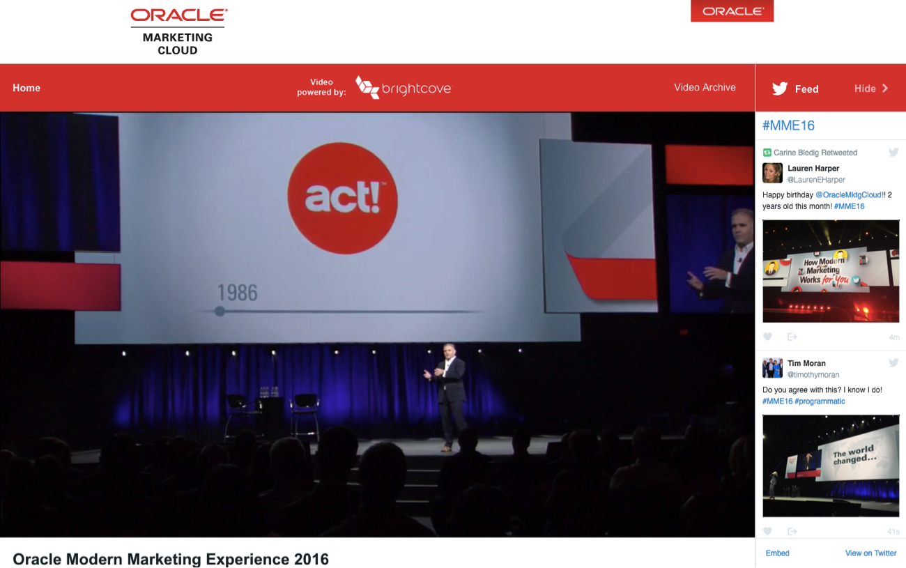 Oracle Modern Marketing Experience 2016