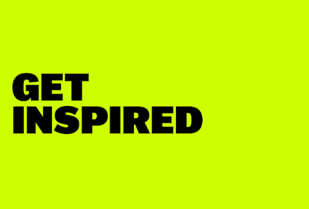 Green "Get Inspired" title card
