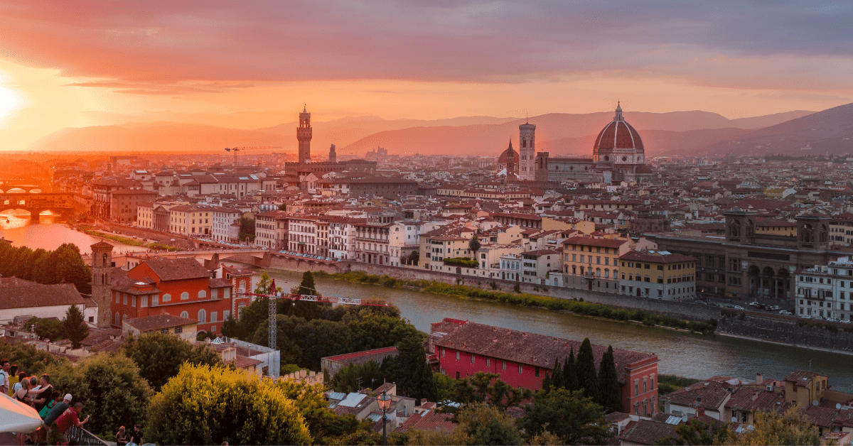 <figcaption class="wp-element-caption">Sunset in Florence, Italy. <em>Image credit: Heidi Kaden/Unsplash</em></figcaption>