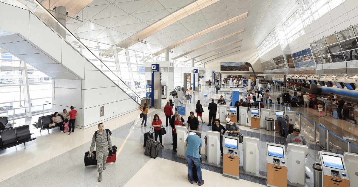 <figcaption>DFW Airport is filled with light, airy spaces.<em> Image credit: DFW Airport</em></figcaption>