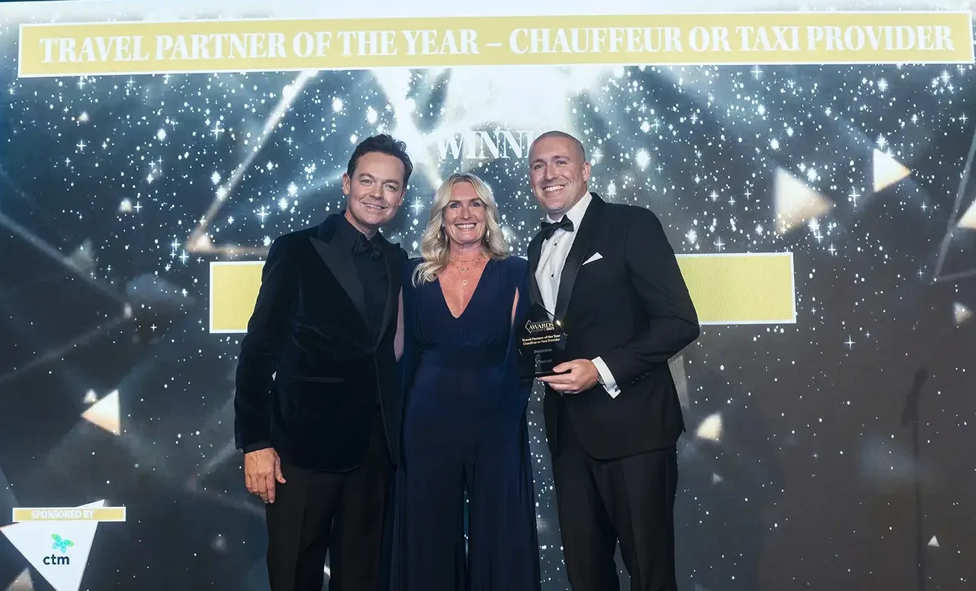 <figcaption class="wp-element-caption">Blacklane won the accolade of Travel Partner of the Year - Chauffeur Provider at the Business Travel Awards Europe. <em>Image credit: Blacklane</em></figcaption>