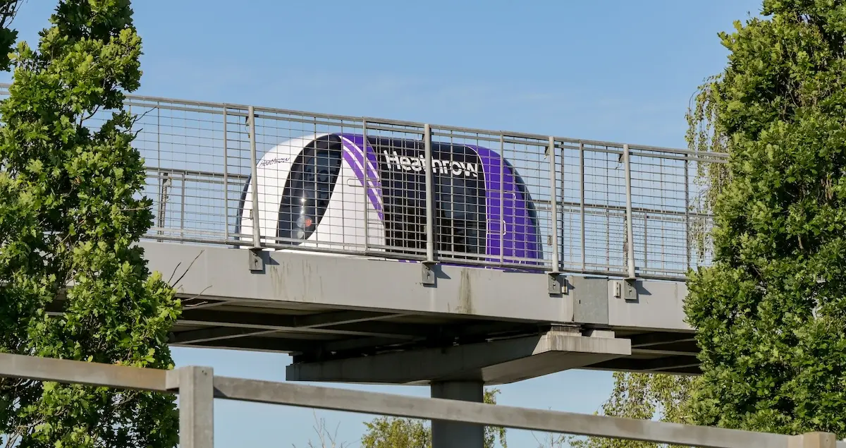 Carriage on the driverless POD shuttle service between Terminal 5 and a car park at London Heathrow Airport