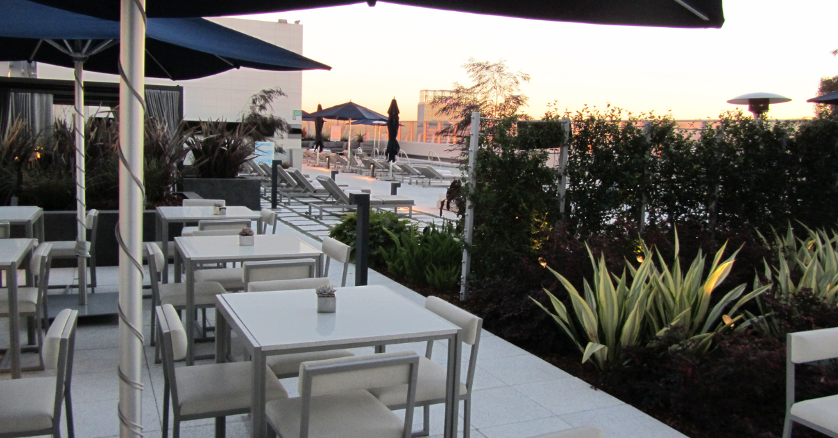 Rooftop at the Ritz Carlton hotel, Los Angeles