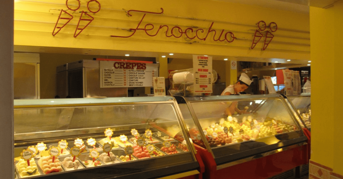 <figcaption class="wp-element-caption">Fenocchio ice cream shop, France. <em>Image credit: selena_kyley/Flickr</em></figcaption>