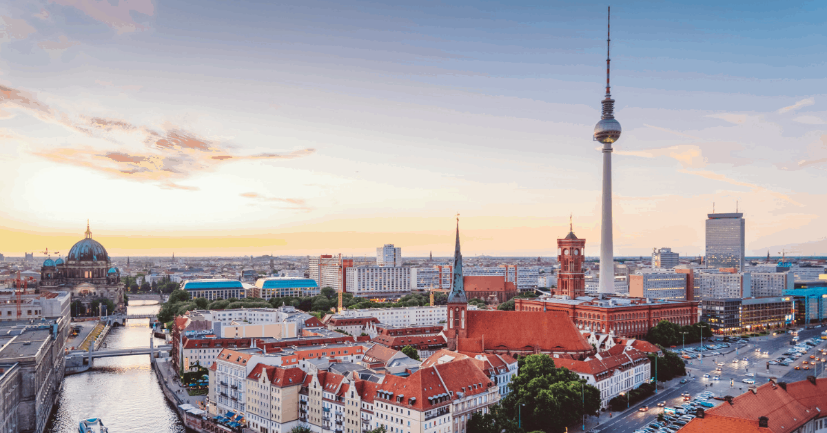 <figcaption>The Berlin skyline with the TV Tower in the background. <em>Image credit: Nikada/iStock</em></figcaption>